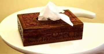 Carving Tissue Paper Box Brown Color