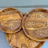 Plates with Brass Work